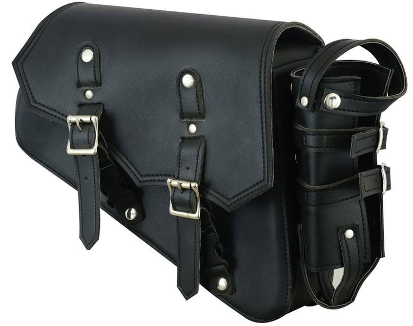 DS5011R Right Side Synthetic Leather Swing Arm Bag w/Bottle Holder Swingarm Bags Virginia City Motorcycle Company Apparel 