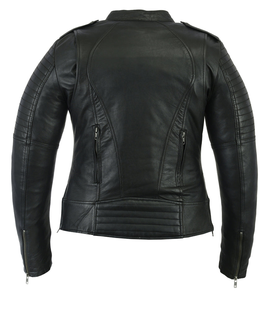 DS893 Women's Updated Biker Style Jacket Women's Leather Motorcycle Jackets Virginia City Motorcycle Company Apparel 