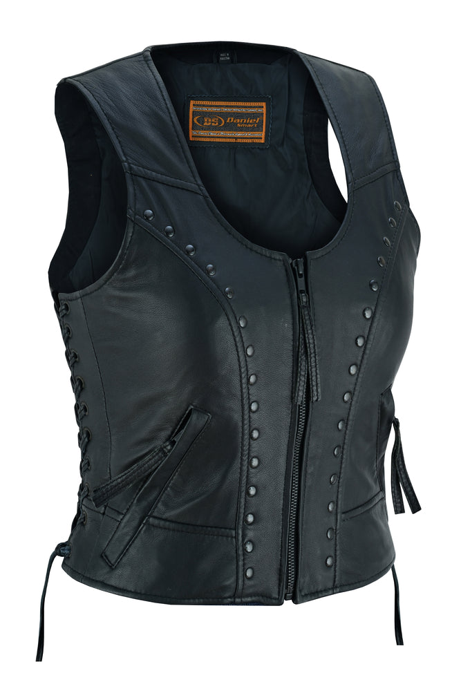 DS241 Women's Lightweight Vest with Rivets Detailing Women's Vests Virginia City Motorcycle Company Apparel 
