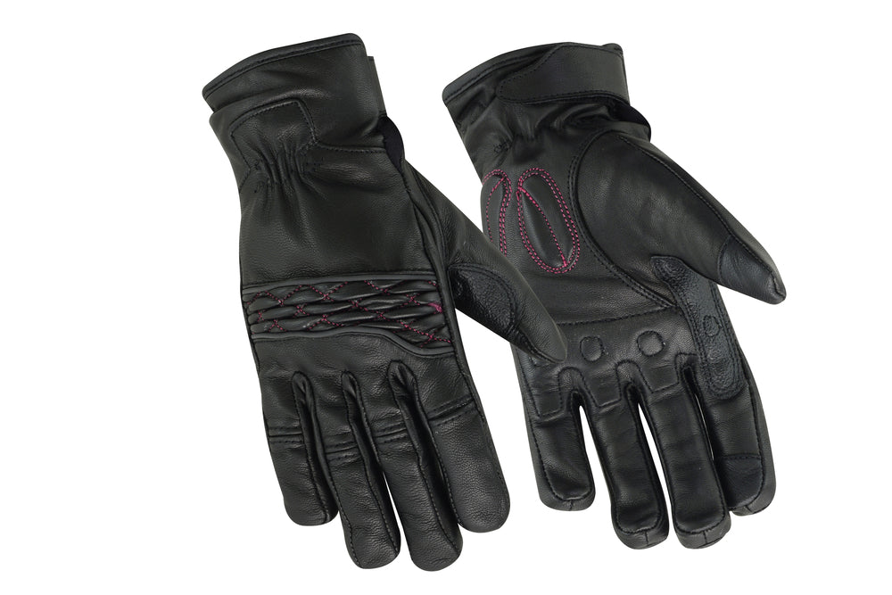 DS81 Women's Cruiser Glove  (Black/Pink) Women's Lightweight Gloves Virginia City Motorcycle Company Apparel 