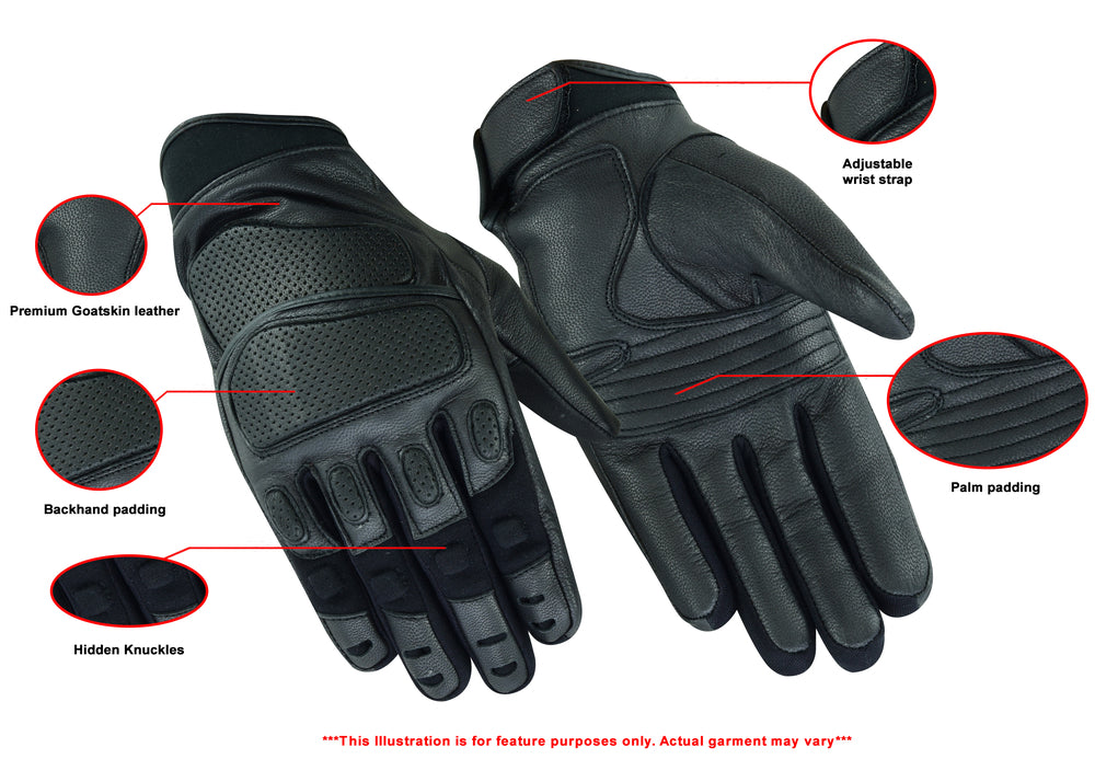 DS56 Heavy Duty Leather Sporty Glove Men's Lightweight Gloves Virginia City Motorcycle Company Apparel 