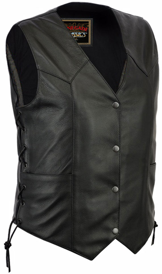 RC252 Women's Classic Side Lace Vest Women's Vests Virginia City Motorcycle Company Apparel in Nevada USA
