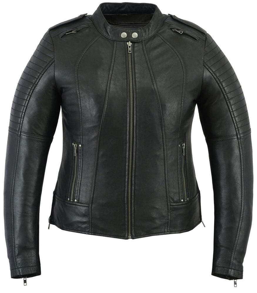 RC893 Women's Updated Biker Style Jacket Women's Leather Motorcycle Jackets Virginia City Motorcycle Company Apparel in Nevada USA
