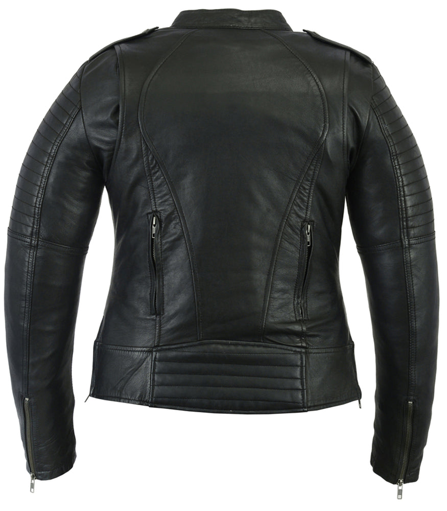 RC893 Women's Updated Biker Style Jacket Women's Leather Motorcycle Jackets Virginia City Motorcycle Company Apparel in Nevada USA