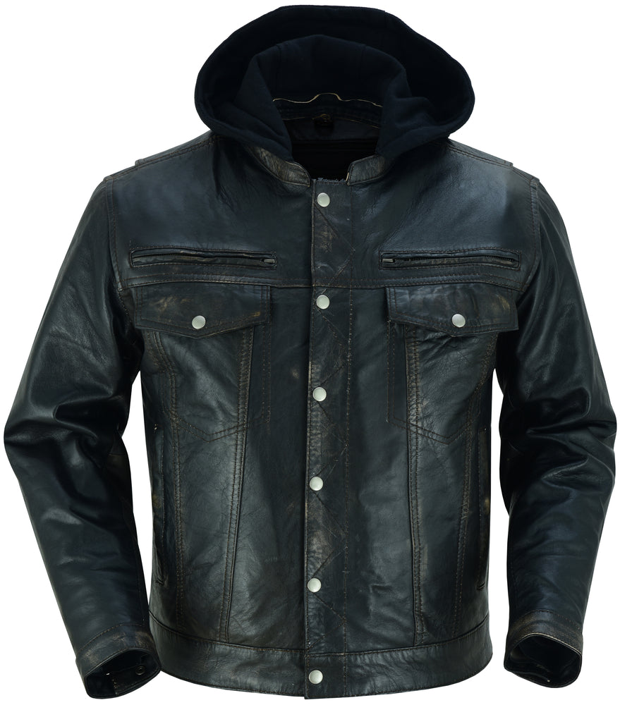 RC782 Men's Lightweight Drum Dyed Distressed Naked Lambskin Jacket Men's Jacket Virginia City Motorcycle Company Apparel in Nevada USA