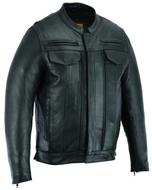 DS787 Men's Modern Utility Style Jacket Men's Leather Motorcycle Jackets Virginia City Motorcycle Company Apparel 