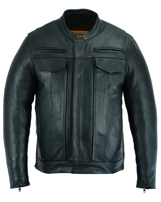 DS787 Men's Modern Utility Style Jacket Men's Leather Motorcycle Jackets Virginia City Motorcycle Company Apparel 
