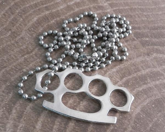 AB340 Brass Knuckle Necklace Necklaces/ Chokers Virginia City Motorcycle Company Apparel 