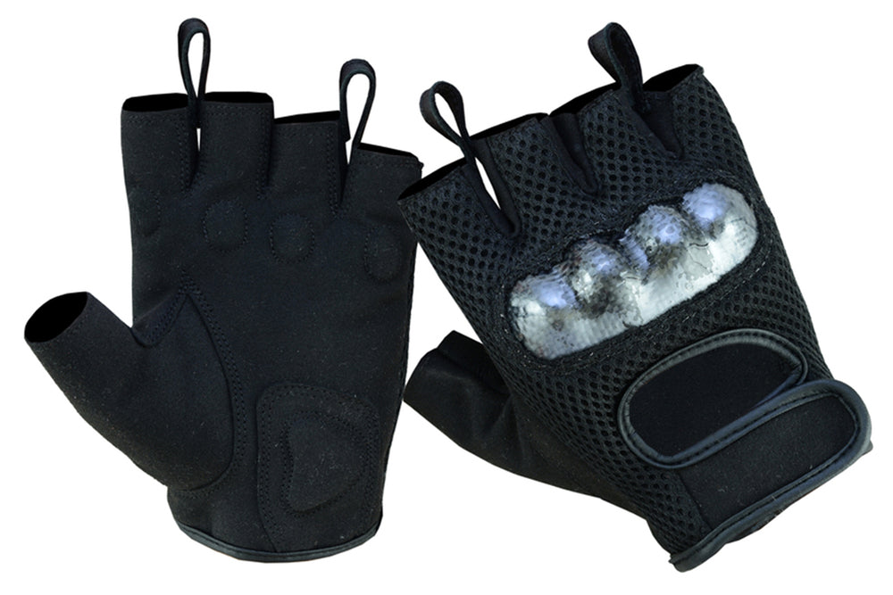 DS19 Sporty Mesh Fingerless Glove Men's Fingerless Gloves Virginia City Motorcycle Company Apparel 