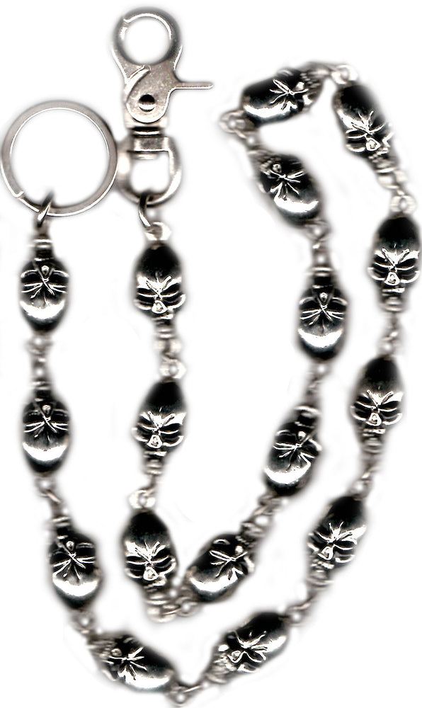 WC7016 31" Wallet Chain Large Skulls Wallet Chains/Key Leash Virginia City Motorcycle Company Apparel 