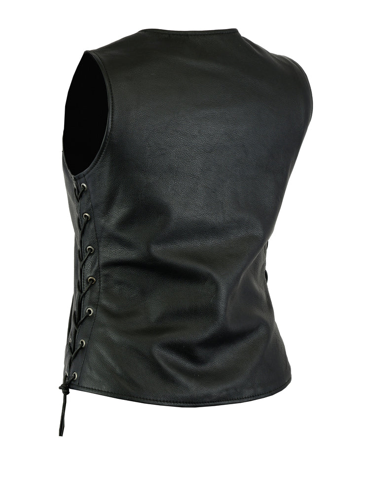 DS266  Women's Premium Classy Longer Body 3/4 Vest Women's Leather Vests Virginia City Motorcycle Company Apparel 