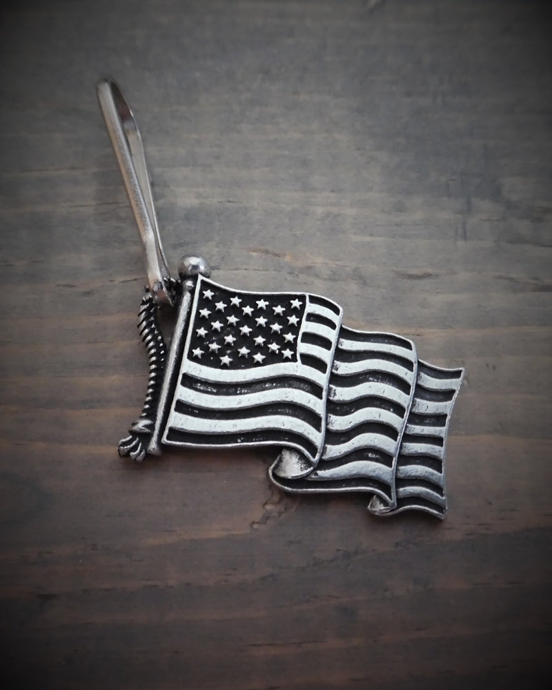 BZP-27 US Flag Zipper Pull Zipper Pulls Virginia City Motorcycle Company Apparel 