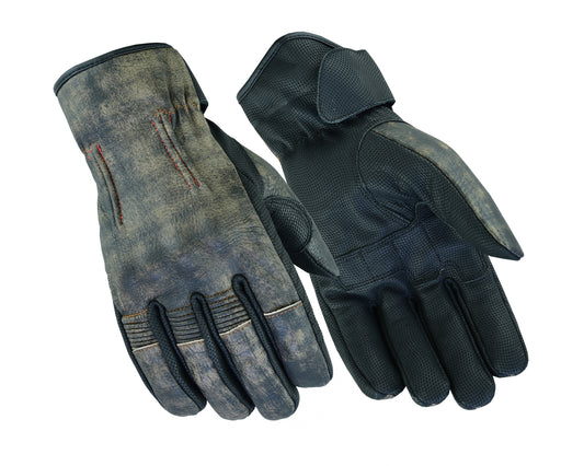 DS95 Men's Feature-Packed Washed-Out Brown Rakish Glove Men's Lightweight Gloves Virginia City Motorcycle Company Apparel 