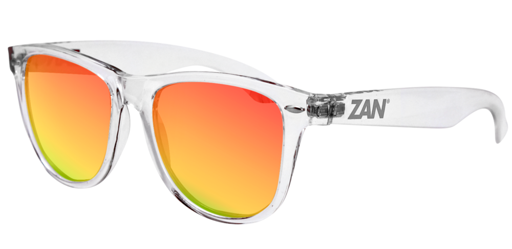EZMT04 Minty Clear Frame, Smoked Crimson Mirrored lens Sunglasses Virginia City Motorcycle Company Apparel 