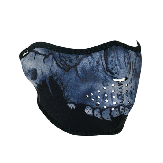 WNFM417H Neoprene Half Face Mask, Midnight Skull Half Facemasks Virginia City Motorcycle Company Apparel 