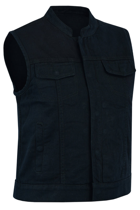 DM987 Women's Advance Black Construction Denim Vest Women's Vests Virginia City Motorcycle Company Apparel 