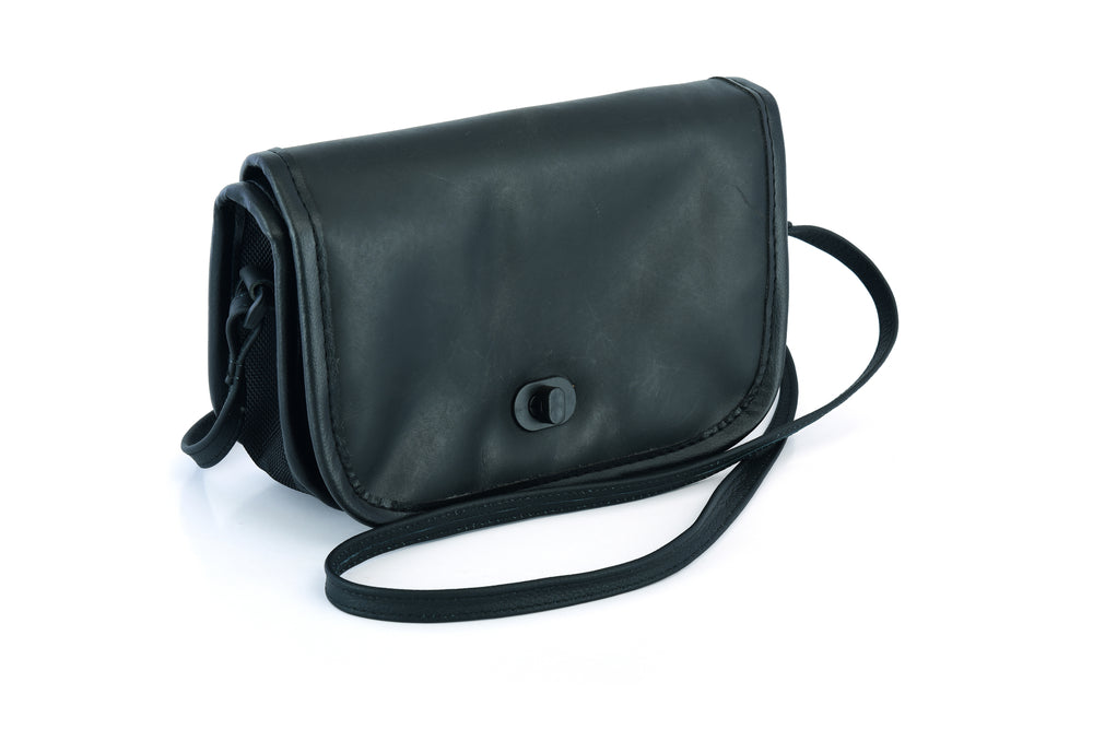 Women's Black Construction Leather Purse/Shoulder Bag - DS8500 Bag Virginia City Motorcycle Company Apparel 