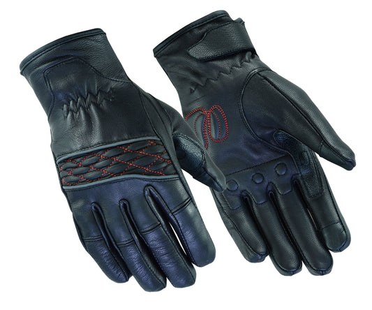 DS2426 Women's Cruiser Glove (Black / Red) Women's Lightweight Gloves Virginia City Motorcycle Company Apparel 