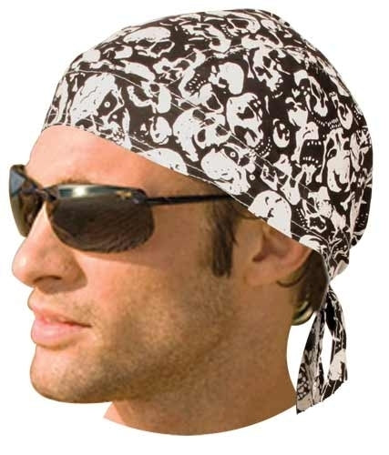 HW2685 Headwrap White Skulls Headwraps Virginia City Motorcycle Company Apparel 