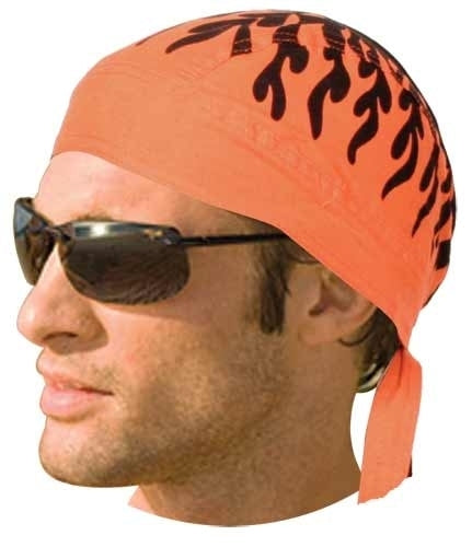 HW2686 Headwrap Orange Flames Headwraps Virginia City Motorcycle Company Apparel 