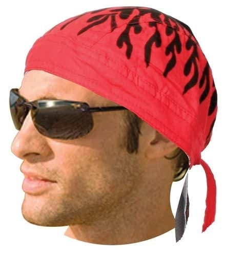 HW2673 Headwrap Red Flames Headwraps Virginia City Motorcycle Company Apparel 