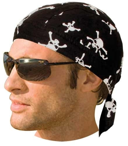 HW2675 Headwrap White Crossbones Headwraps Virginia City Motorcycle Company Apparel 