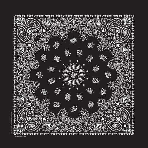 NT4407 Bandana Paisley Black Bandanas Virginia City Motorcycle Company Apparel 