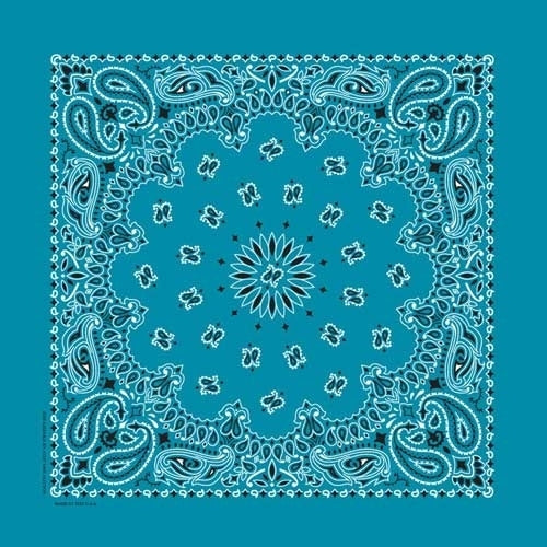 NT4412 Bandana Paisley Turquoise Bandanas Virginia City Motorcycle Company Apparel 