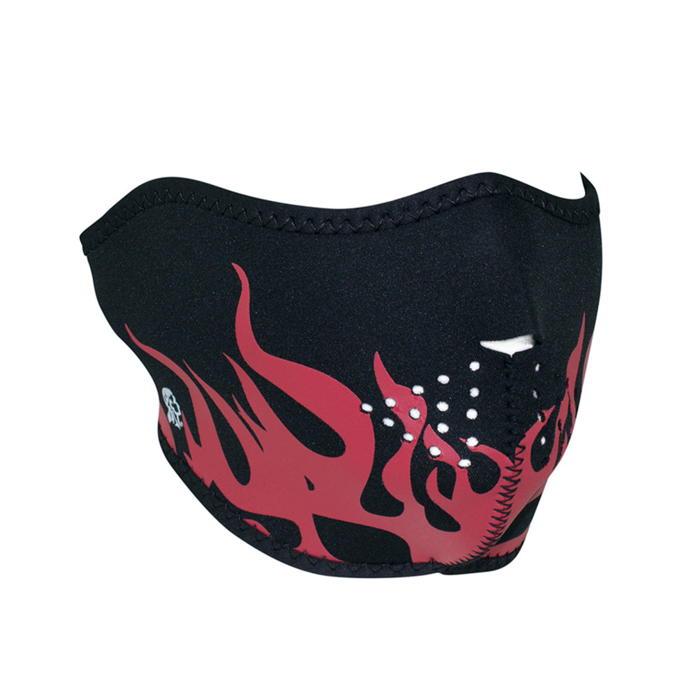 WNFM229RH ZAN® Half Mask- Neoprene- Red Flames Half Facemasks Virginia City Motorcycle Company Apparel 