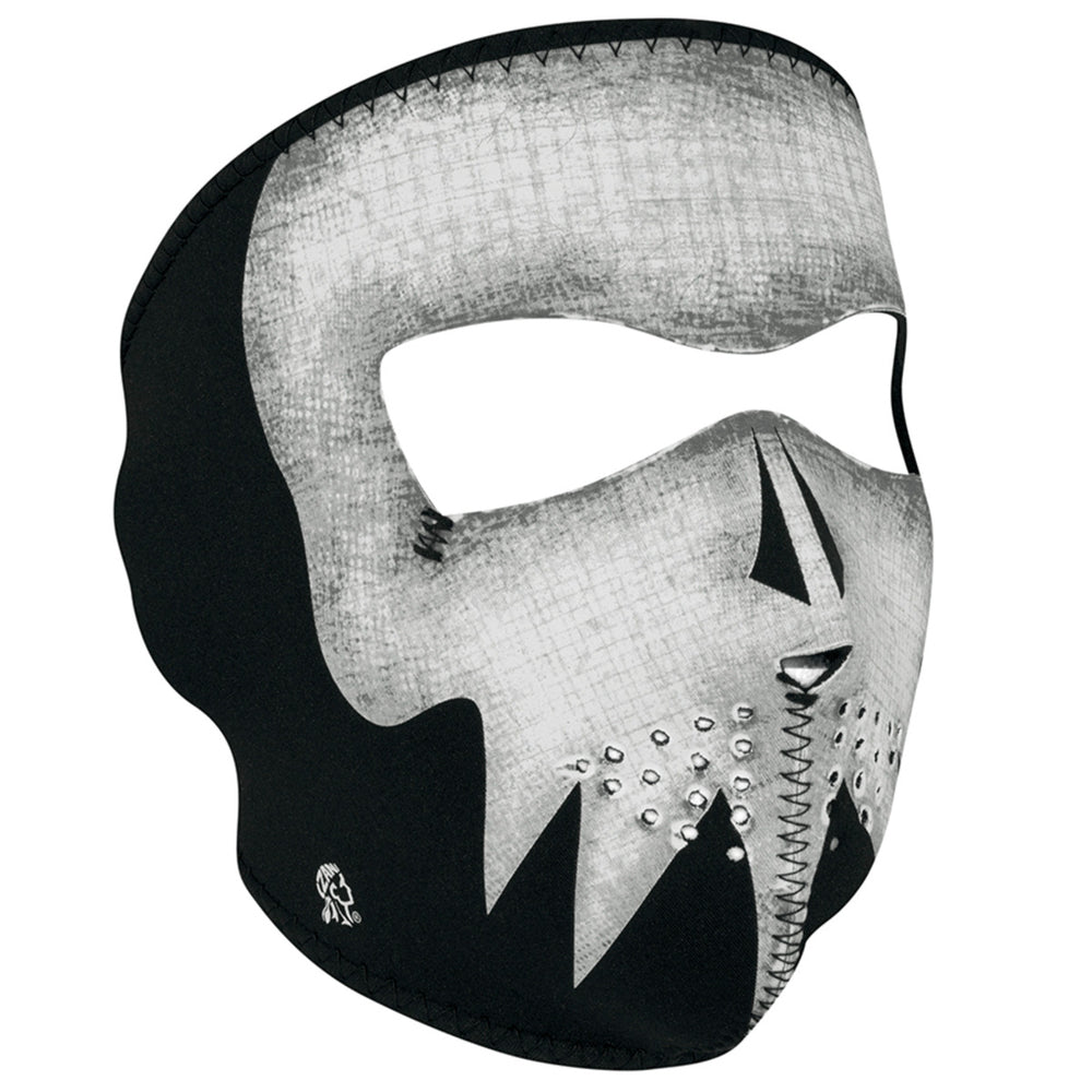 WNFM081G ZAN® Full Mask- Neoprene- Gray Skull, Glow in the Dark Full Facemasks Virginia City Motorcycle Company Apparel 