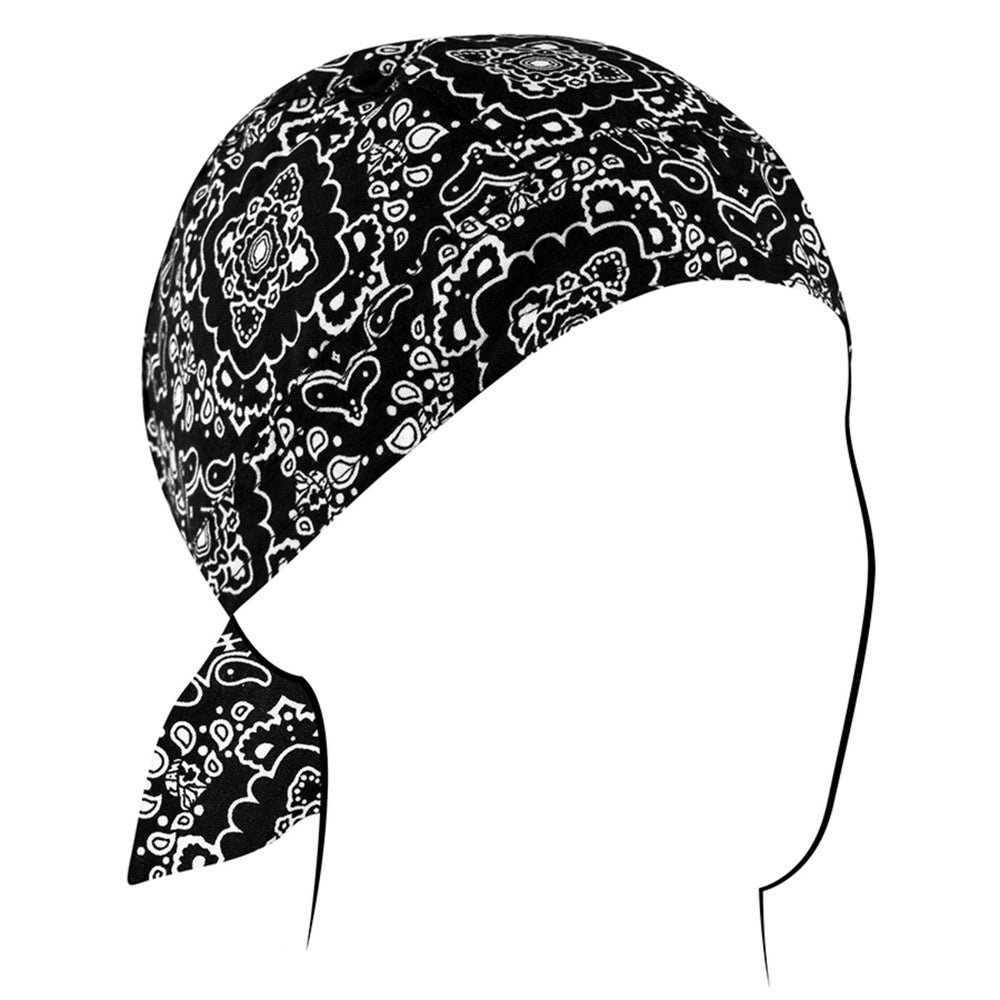 Z101 Flydanna®, Cotton, Black Paisley Headwraps Virginia City Motorcycle Company Apparel 