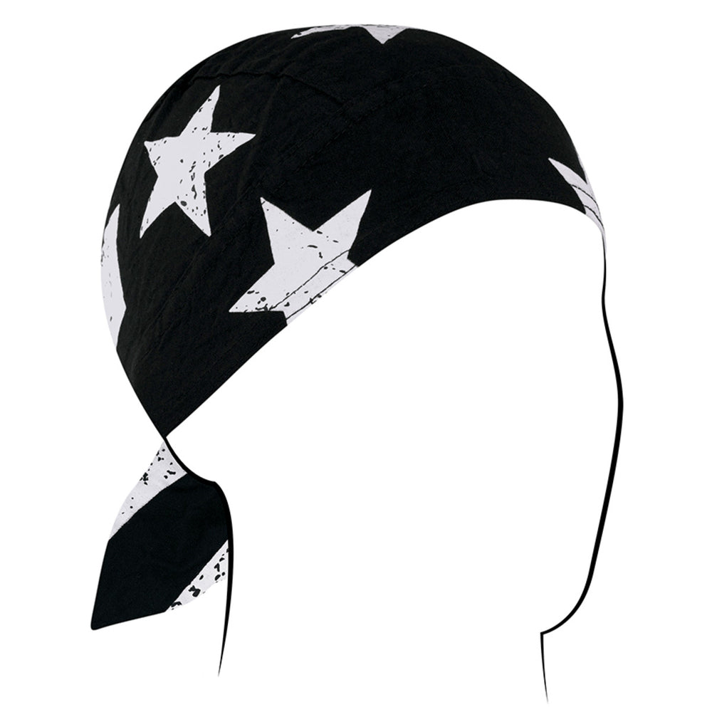 Z903 Flydanna®, Cotton, Black & White Vintage American Flag Headwraps Virginia City Motorcycle Company Apparel 
