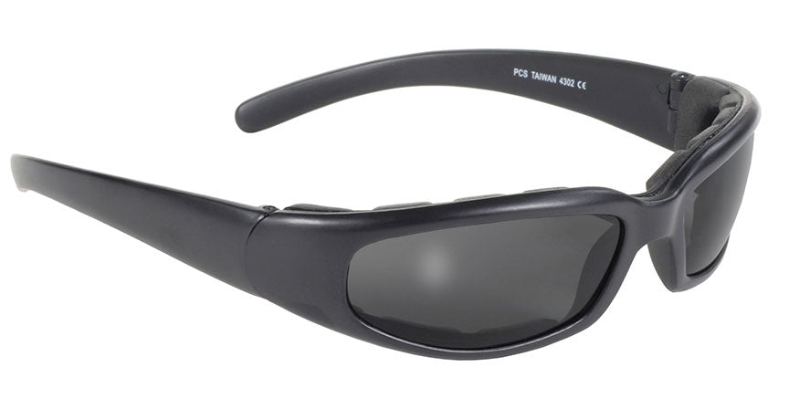 4302 Rally Wrap Padded Blk Frame/Smoke Lens Sunglasses Virginia City Motorcycle Company Apparel 