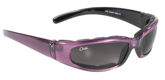 43023 Rally Wrap Padded Blk Frame/Purple Pearl/Gry Fade Sunglasses Virginia City Motorcycle Company Apparel 