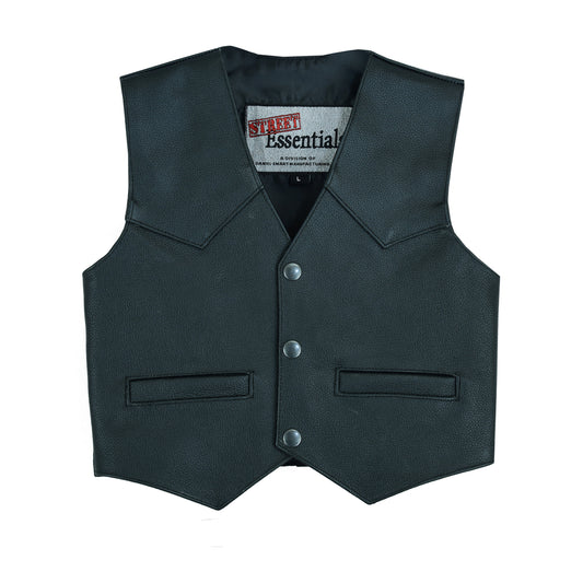 DS1744 Toddler Traditional Style Plain Side Vest Kid's Leather Virginia City Motorcycle Company Apparel 