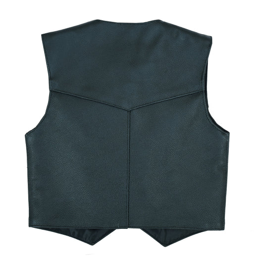 DS1744 Toddler Traditional Style Plain Side Vest Kid's Leather Virginia City Motorcycle Company Apparel 