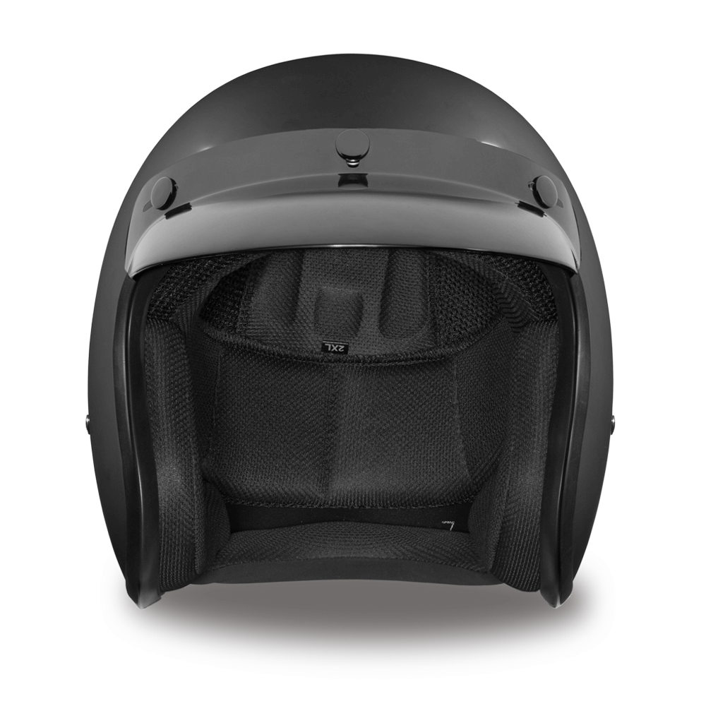 DC1-B D.O.T. DAYTONA CRUISER - DULL BLACK 3/4 Shell Helmets Virginia City Motorcycle Company Apparel 
