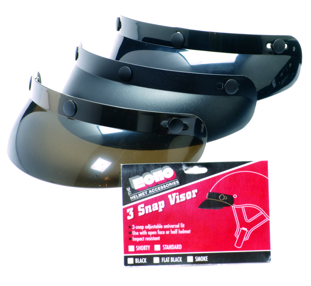 01-005 3-Snap Universal Standard Visor - Smoke Helmet Accessories Virginia City Motorcycle Company Apparel 