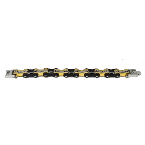 VJ1113 Two Tone Black/Gold W/White Crystal Centers Bracelets Virginia City Motorcycle Company Apparel 