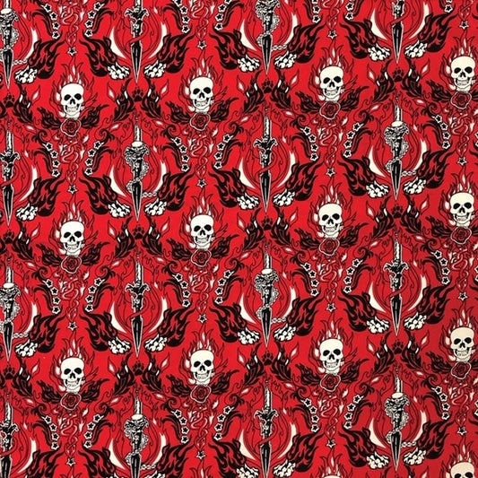 NT4418 Red Skull & Daggers Bandanas Virginia City Motorcycle Company Apparel 