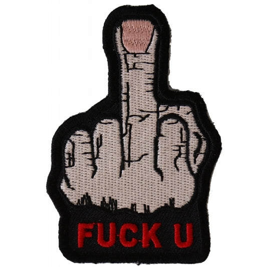 P2518 Fuck U Finger Naughty Iron on Patch Patches Virginia City Motorcycle Company Apparel 