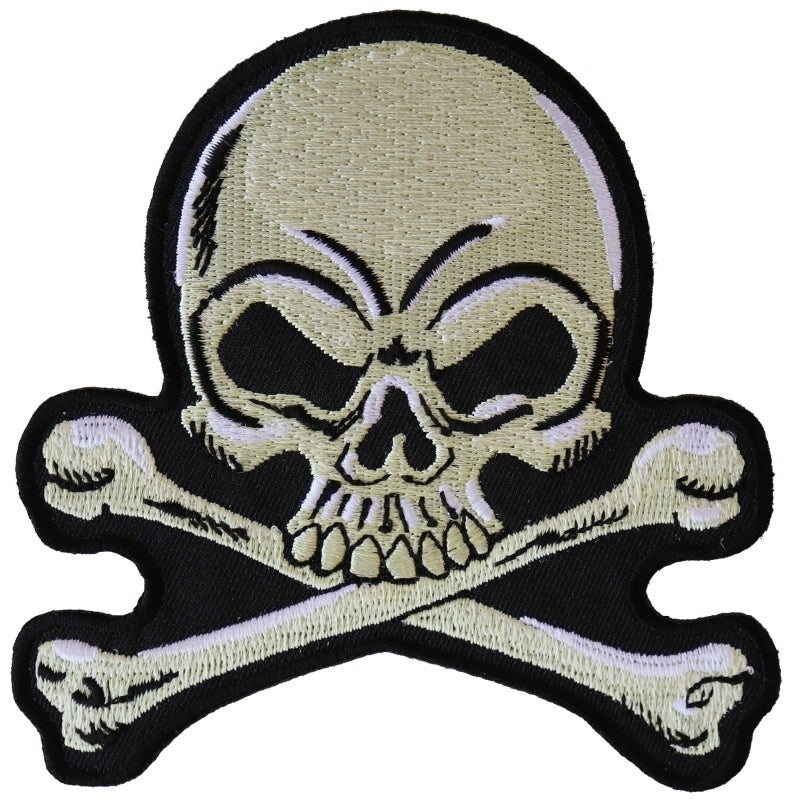 P6107 Skull and Crossbones medium Patch Patches Virginia City Motorcycle Company Apparel 
