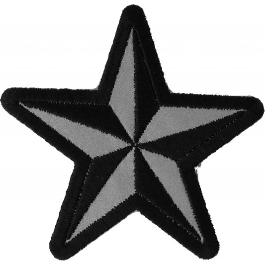 P1479REF Reflective Nautical Star Novelty Iron on Patch Patches Virginia City Motorcycle Company Apparel 