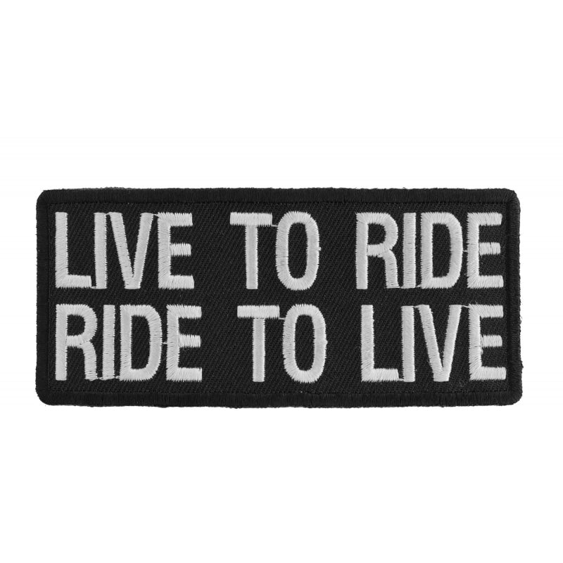 P1059 Live To Ride Ride To Live Biker Saying Patch Patches Virginia City Motorcycle Company Apparel 