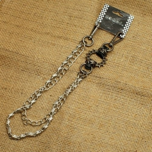 WA-WC7702W Spike ring Wallet Chain with chrome double chain, Wallet Chains/Key Leash Virginia City Motorcycle Company Apparel 