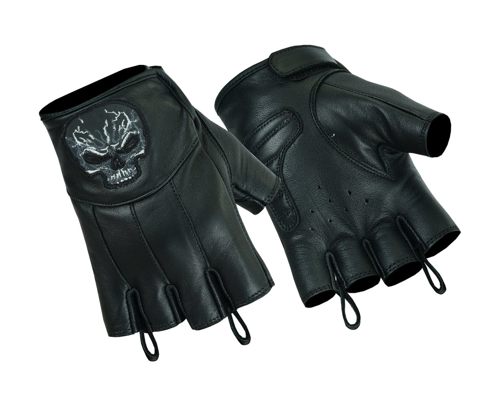 DS98 Reflective Skull Fingerless Glove New Arrivals Virginia City Motorcycle Company Apparel 