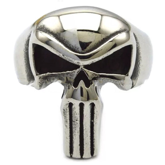 R3003 Punisher Skull Stainless Steel Biker Ring Rings Virginia City Motorcycle Company Apparel 