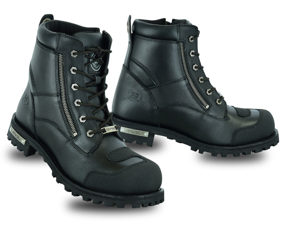 DS9741 Men's Side Zipper Waterproof Ankle Protection Boots Men's Motorcycle Boots Virginia City Motorcycle Company Apparel 