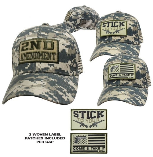 Second Amendment Cap patch base Digital Camo Hats Virginia City Motorcycle Company Apparel 