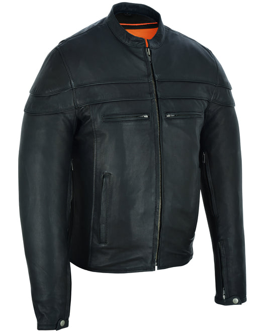 DS701 Men's Sporty Scooter Jacket Men's Leather Motorcycle Jackets Virginia City Motorcycle Company Apparel 